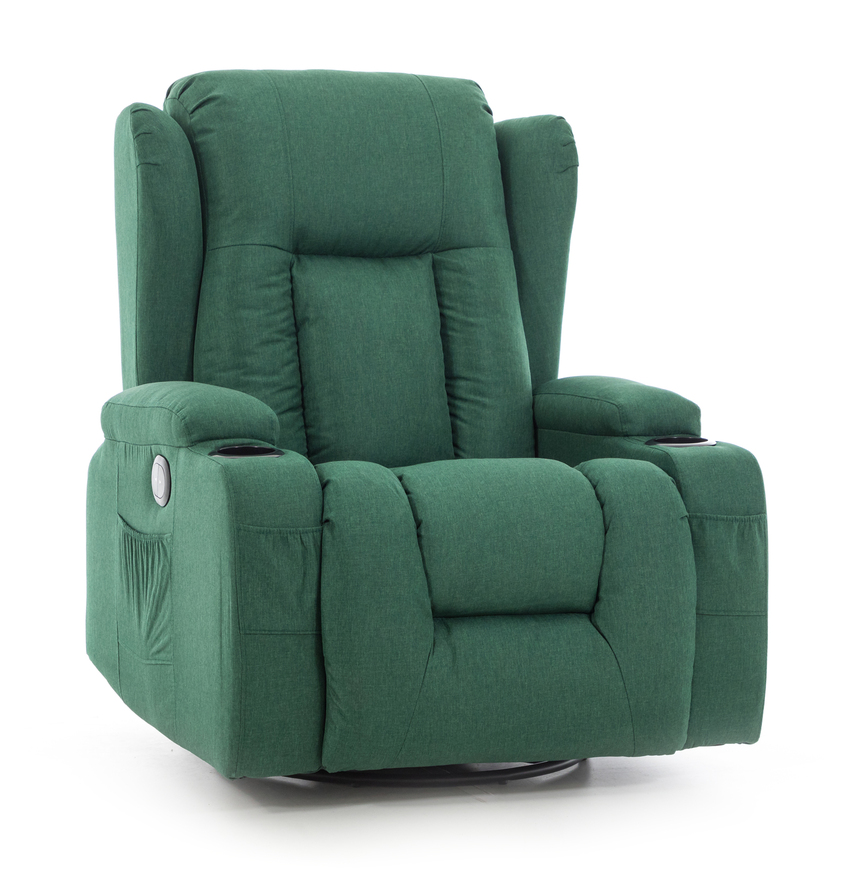 Scaun de relaxare rabatabil, țesătură verde-smarald